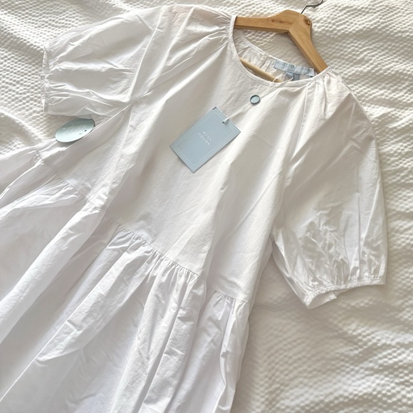 Hill House Tops - Hill House White Poplin Peplum Top